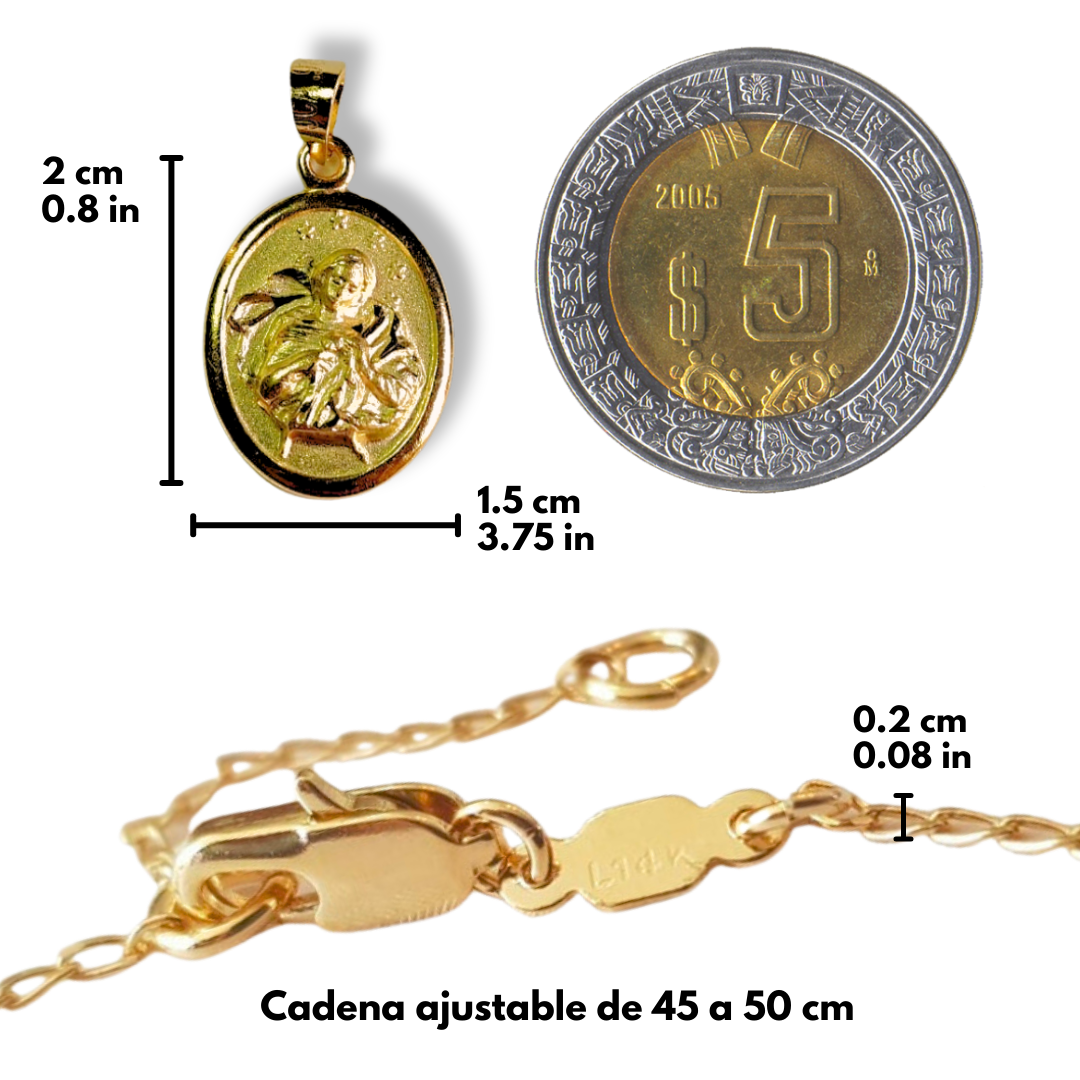 Medalla Rostro Virgen Desatanudos Oro 14k Laminado Sobre Base Plata 925