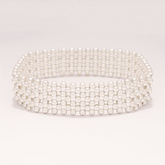 Pulsera petatillo Plata 925 con hilo elástico - Línea Adamoon