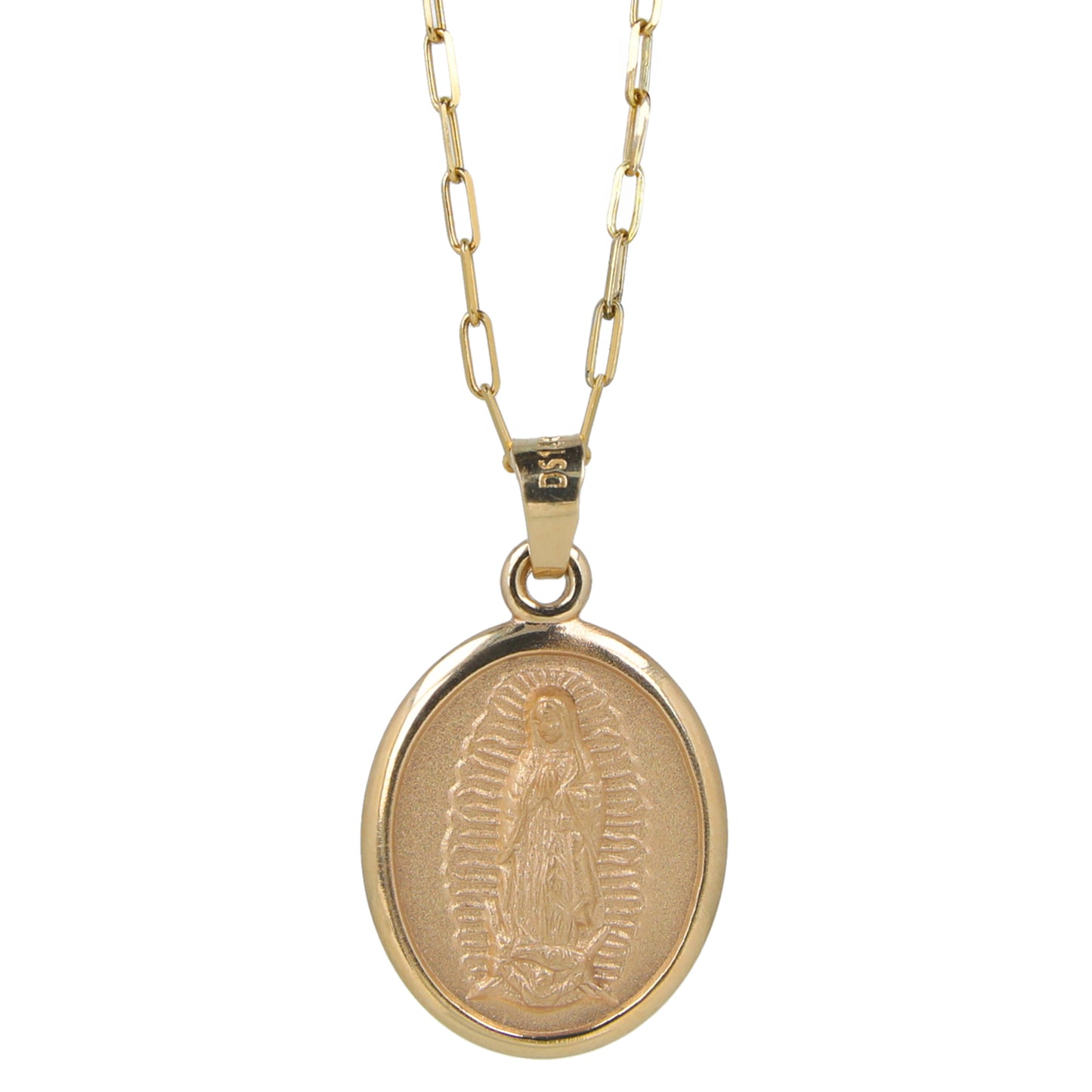 Medalla Oval Virgen de Guadalupe - Oro 14K Sólido