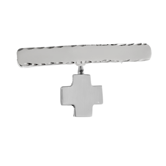 Plaquita con Cruz Lisa - Plata esterlina 925