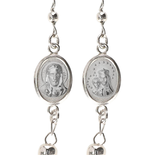 Pulsera Decenario Virgen del Carmen y Sagrado Corazón de Jesús - Plata esterlina 925