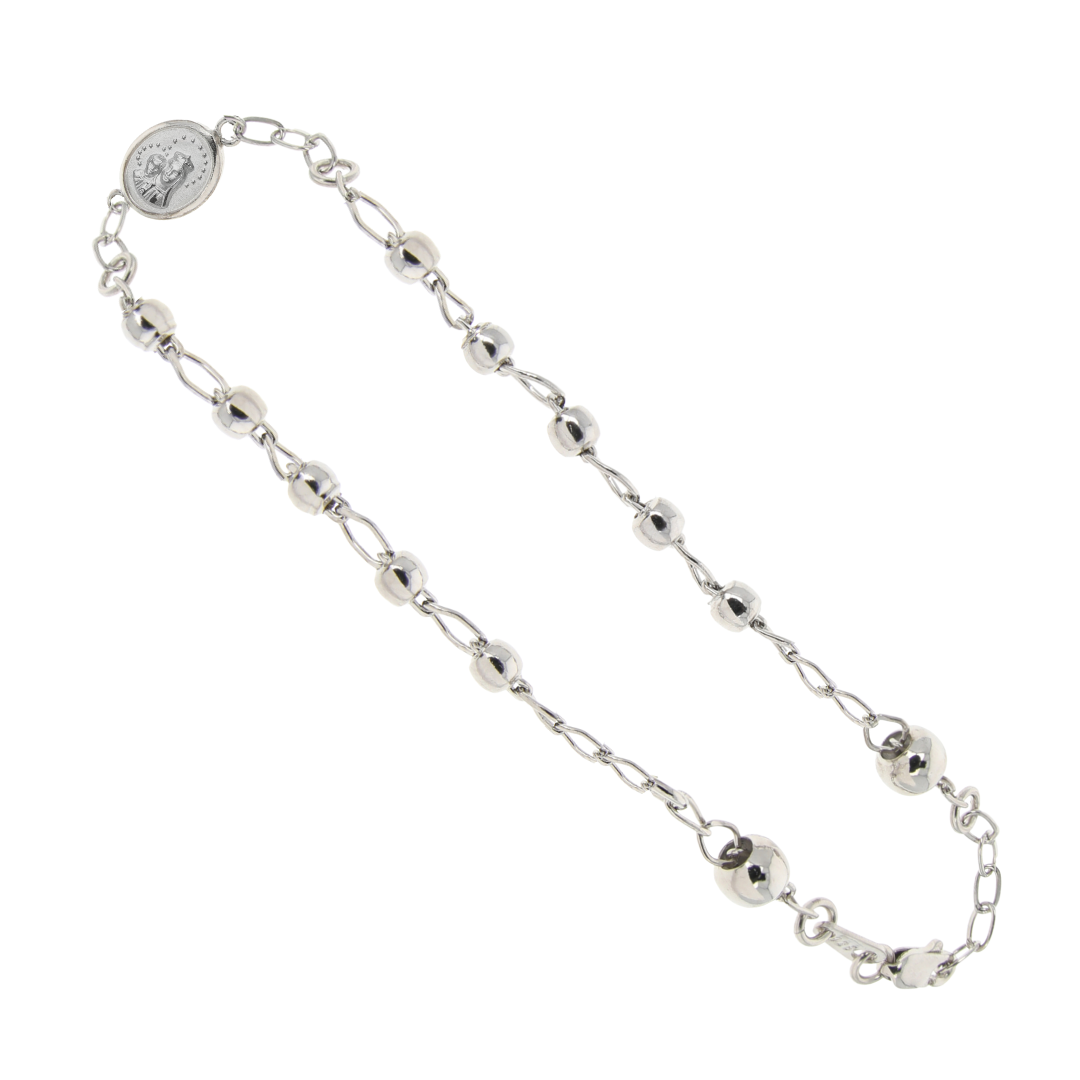 Pulsera Decenario Virgen del Carmen y Sagrado Corazón de Jesús - Plata esterlina 925