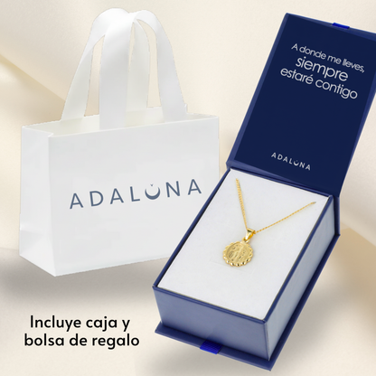 Medalla redonda primera comunion niño niña con cadena - Oro 14k Laminado