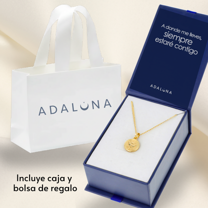 Medalla redonda Espíritu Santo con cadena - Oro 14K laminado