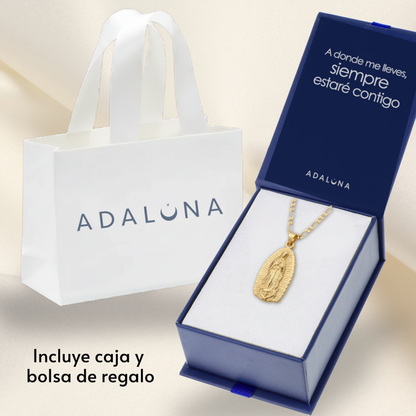 Medalla Silueta Virgen de Guadalupe con cadena - Oro 14k Laminado