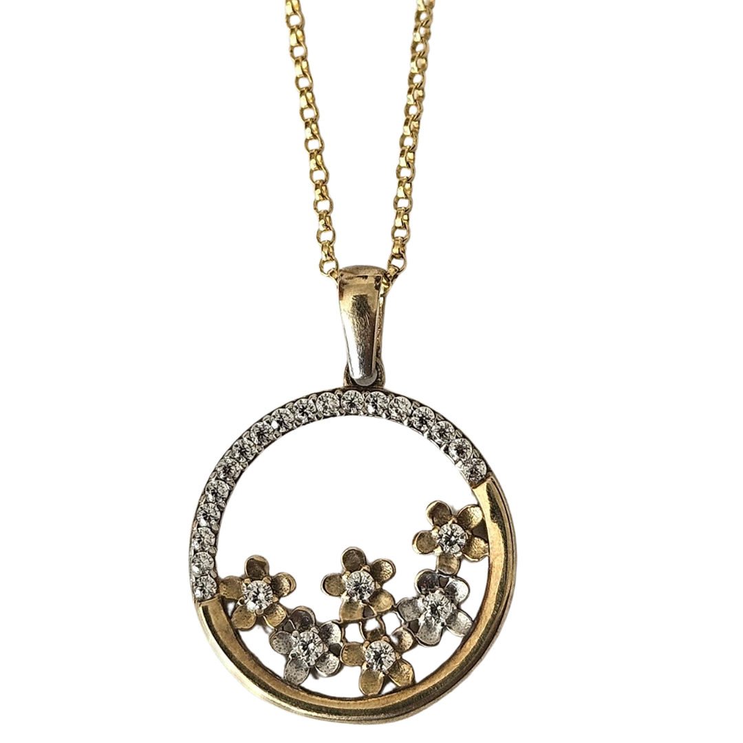 Dije Jardín de Luz Oro 10K Sólido con Zirconias