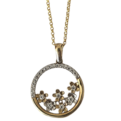 Dije Jardín de Luz Oro 10K Sólido con Zirconias