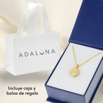 Medalla escapulario Virgen Guadalupe y Sagrado Corazón - Oro 14K Laminado