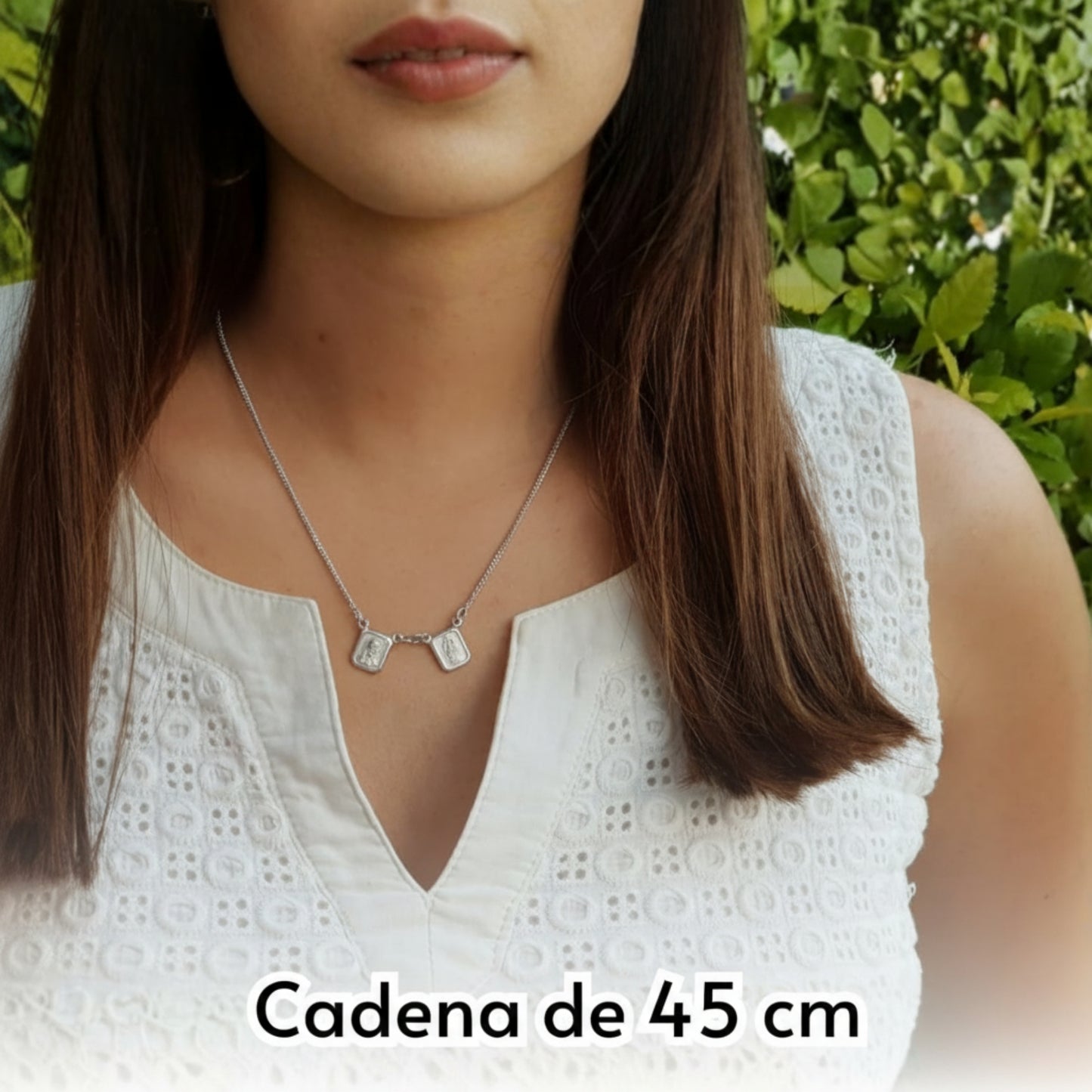 Escapulario Virgen de Guadalupe y Sagrado Corazón de Jesús - Plata 925