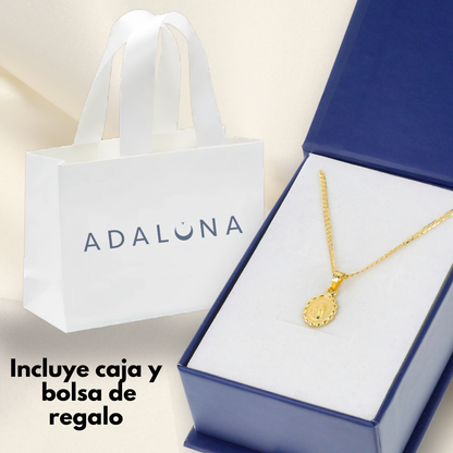 Medalla bautizo Virgen del carmen Oval con cadena - Oro 14K laminado