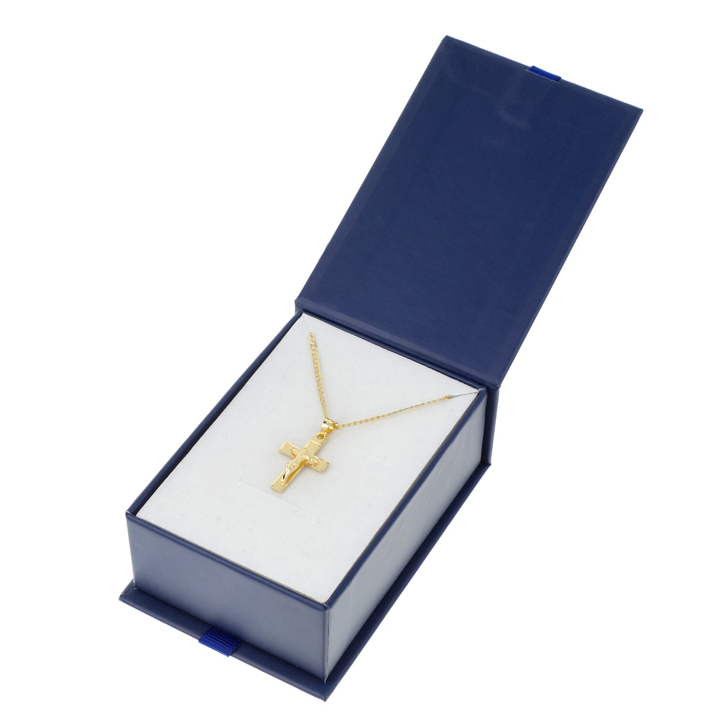 Cruz Cristo con cadena - Oro 14K Laminado - Modelo C-7