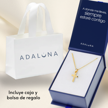 Cruz bautizo con cadena - Oro 14K Laminado