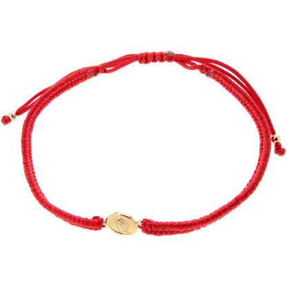 Pulsera roja con medalla Virgen de Guadalupe Oro 14k laminado