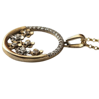 Dije Jardín de Luz Oro 10K Sólido con Zirconias