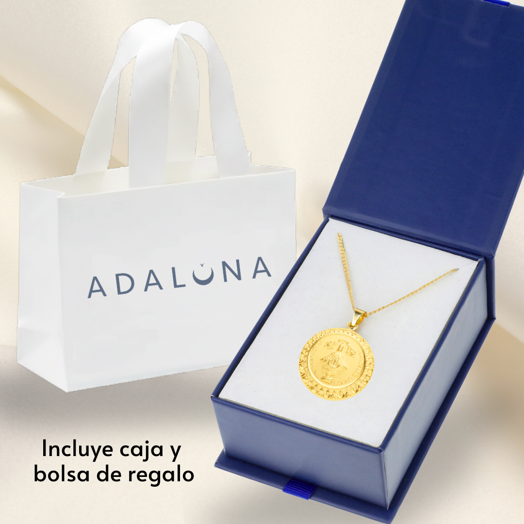 Medalla Virgen San Juan de los Lagos con cadena - Oro 14K laminado