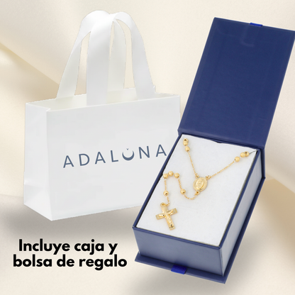 Rosario Virgen de Guadalupe y Cristo - Oro 14k laminado - Azucarado