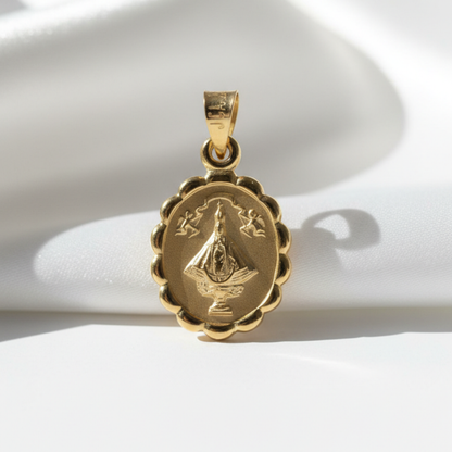 Medalla Virgen San Juan de los Lagos con cadena - Oro 14K laminado