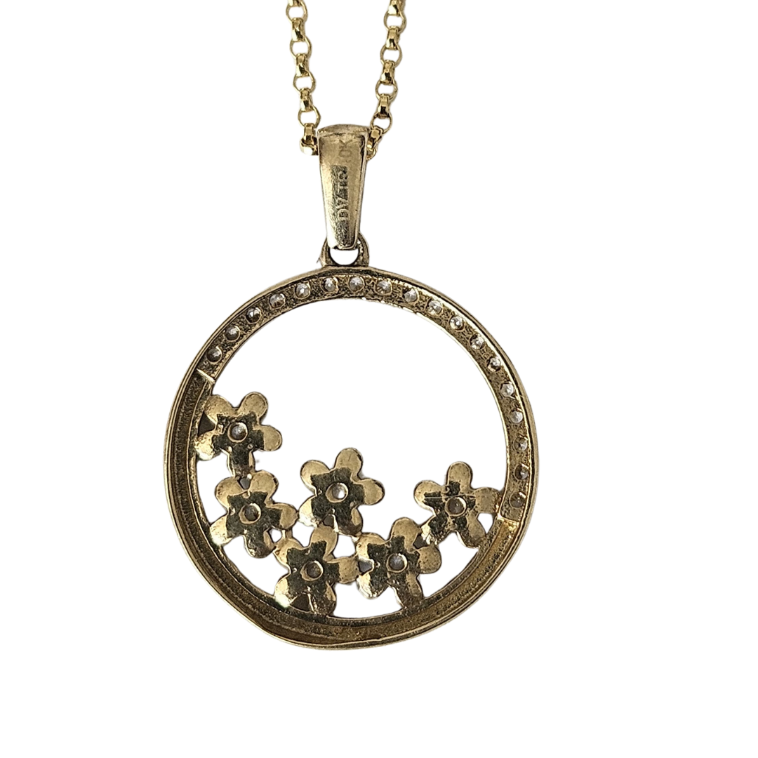 Dije Jardín de Luz Oro 10K Sólido con Zirconias