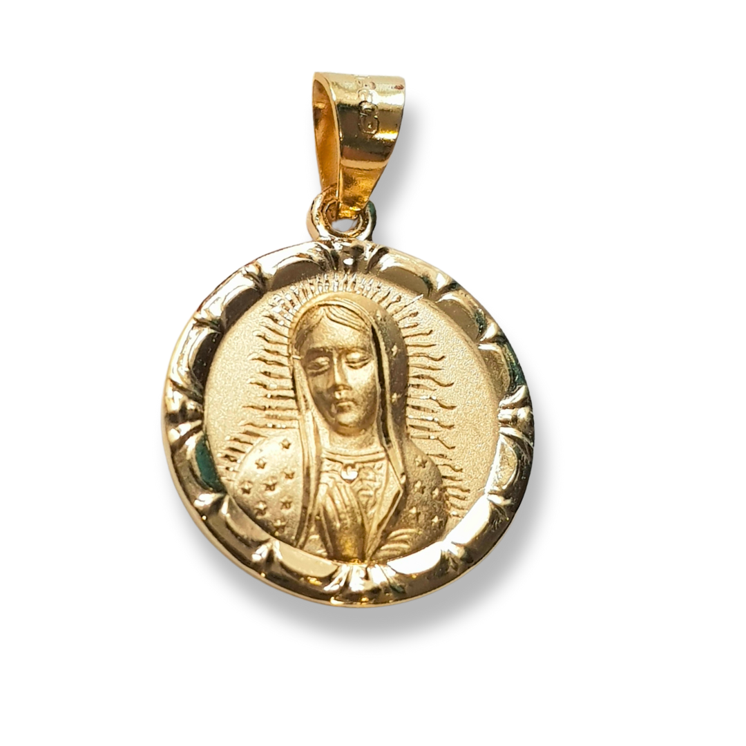 Medalla Rostro Virgen de Guadalupe con cadena - Oro 14k Laminado - Modelo BA16