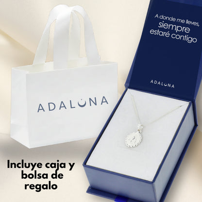 Medalla Virgen de la medalla Milagrosa con cadena - Plata esterlina 925