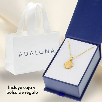 Medalla Ángel de la Guarda y Espíritu Santo con cadena - Oro 14K laminado