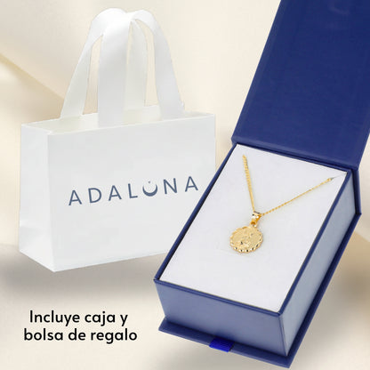 Medalla Ángel de la Guarda con cadena - Oro 14K laminado - Modelo Turín