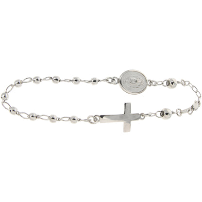 Pulsera Decenario Virgen de Guadalupe y Sagrado Corazón de Jesús - Plata esterlina 925 y Rodio