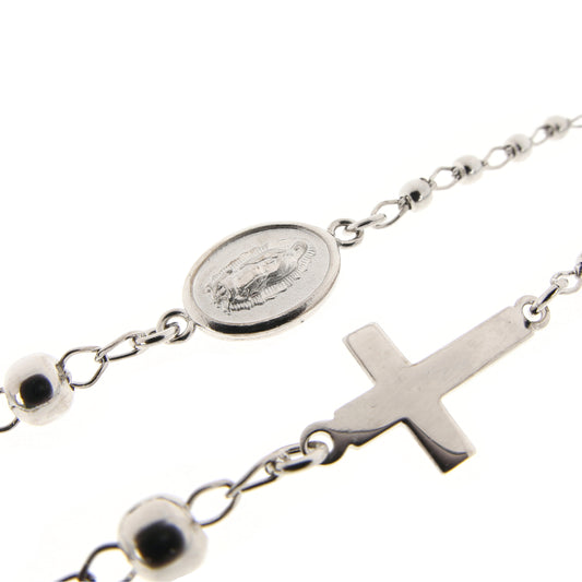 Pulsera Decenario Virgen de Guadalupe y Sagrado Corazón de Jesús - Plata esterlina 925 y Rodio