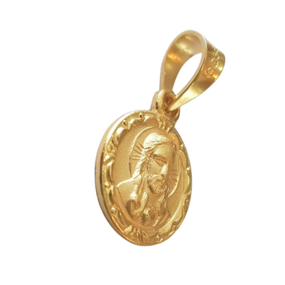 Medalla Sagrado Corazón de Jesús con cadena - Oro 14K Laminado - 7BA