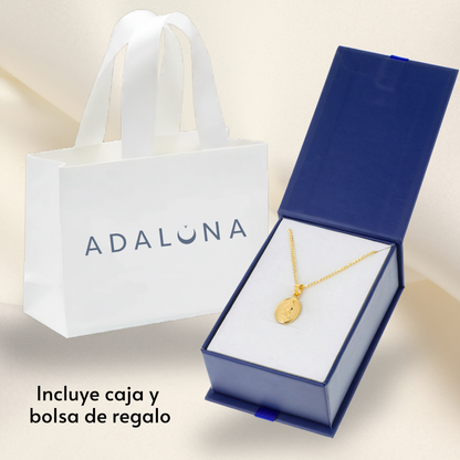 Medalla Virgen Milagrosa con cadena - Oro 14k laminado