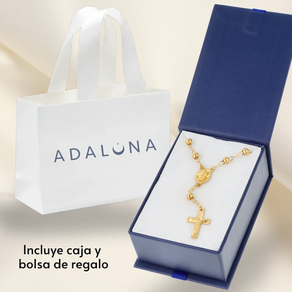 Pulsera Decenario Virgen de Guadalupe con cristo - Oro 14k laminado azucarado