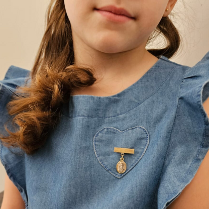 Plaquita Sagrado Corazón de Jesús - Oro 14k laminado