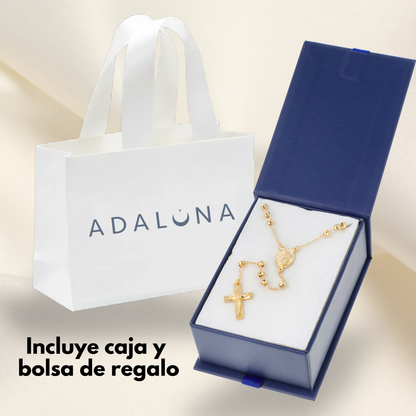 Rosario Virgen de Guadalupe y Cristo - Oro 14k laminado - Modelo Facetado