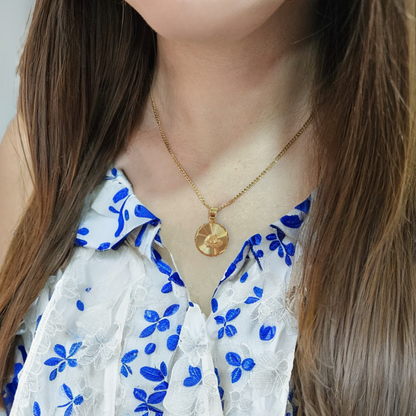 Medalla Bebé Bautizo (Espíritu Santo) con cadena - Oro 14k Laminado