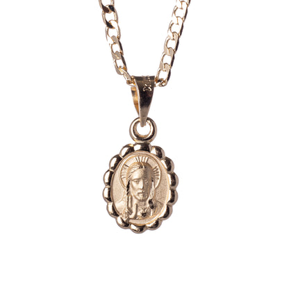 Medalla Sagrado Corazón de Jesús con cadena - Oro 14K Laminado - Verona