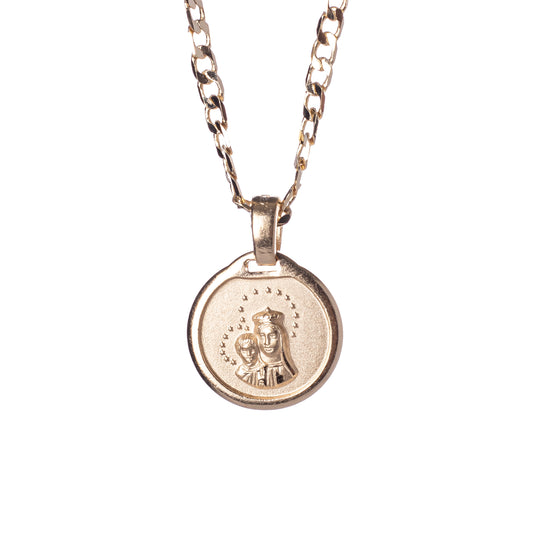 Medalla Virgen del Carmen con cadena - Oro 14k