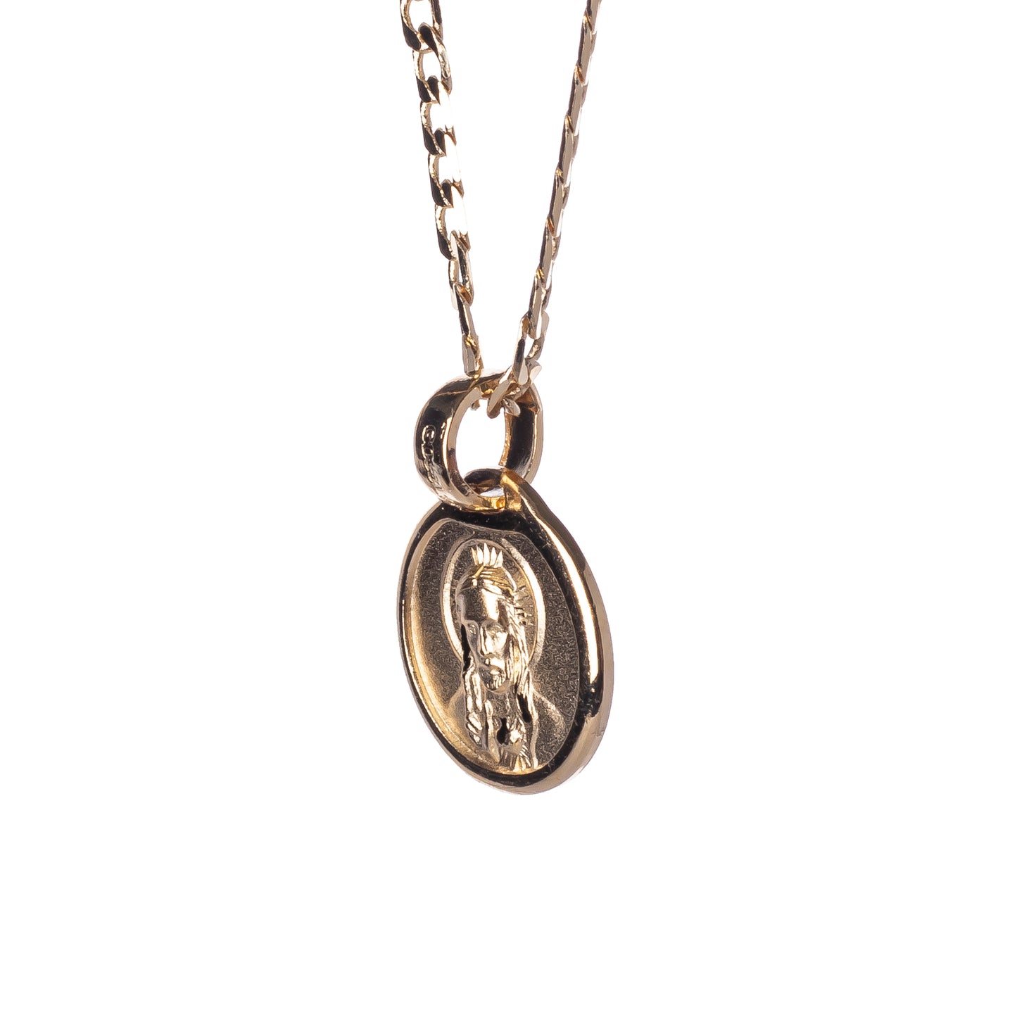 Medalla Sagrado Corazón de Jesús con cadena - Oro 14k Laminado - BL7