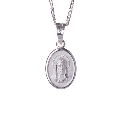 Medalla Sagrado Corazón de Jesús con cadena- Plata 925