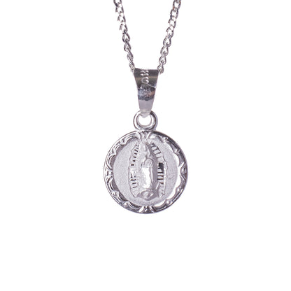 Medalla Virgen de Guadalupe con cadena - Plata esterlina 925