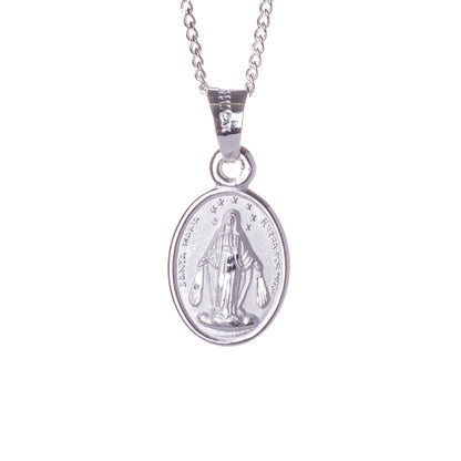 Medalla Virgen Milagrosa con cadena - Plata esterlina 925