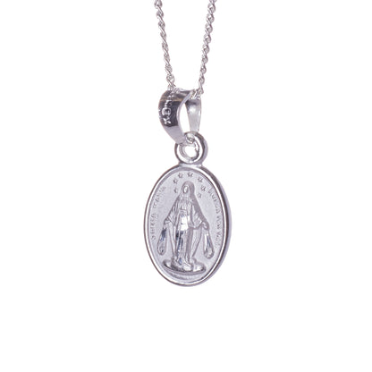 Medalla Virgen Milagrosa con cadena - Plata esterlina 925