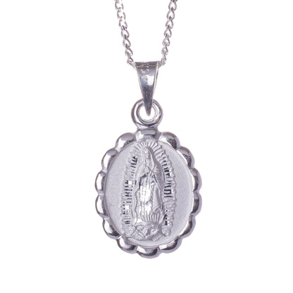 Medalla Virgen de Guadalupe con cadena - Plata esterlina 925 - Modelo Verona