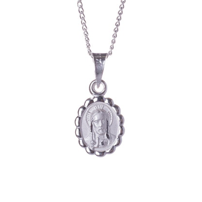 Medalla Sagrado Corazón de Jesús con cadena - Plata 925