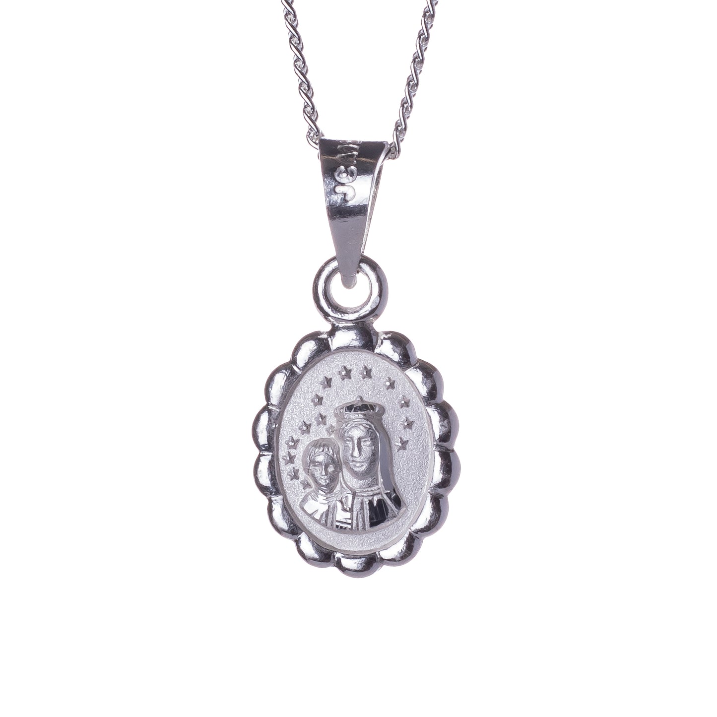 Medalla Virgen del Carmen con cadena - Plata esterlina 925