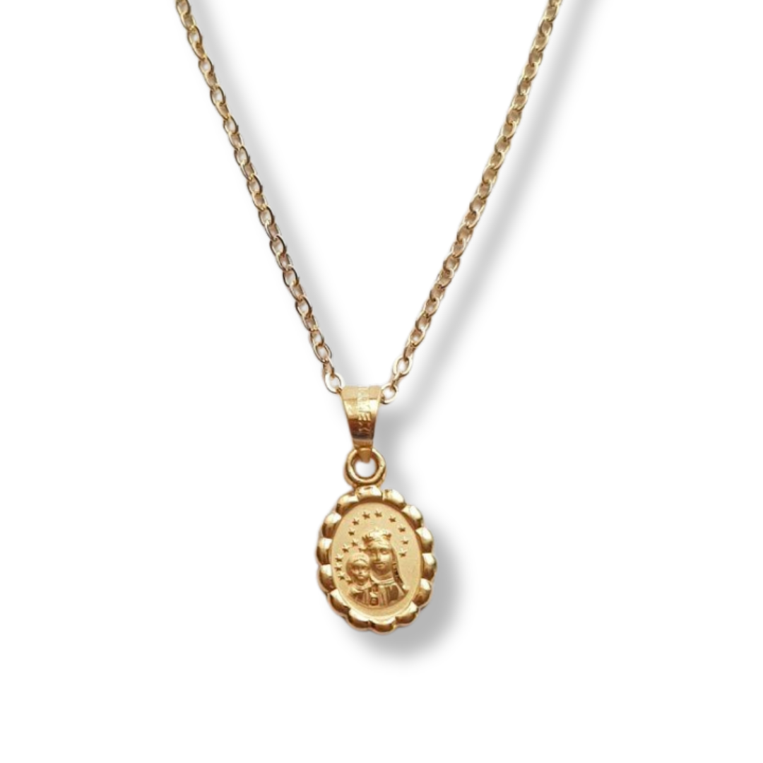 Medalla Virgen del Carmen con cadena - Oro 14K laminado