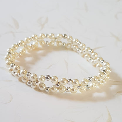 Pulsera con perla y oro laminado 14K o Plata 925 - Línea Adamoon