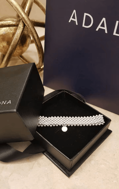 Pulsera petatillo Plata 925 con hilo elástico - Línea Adamoon