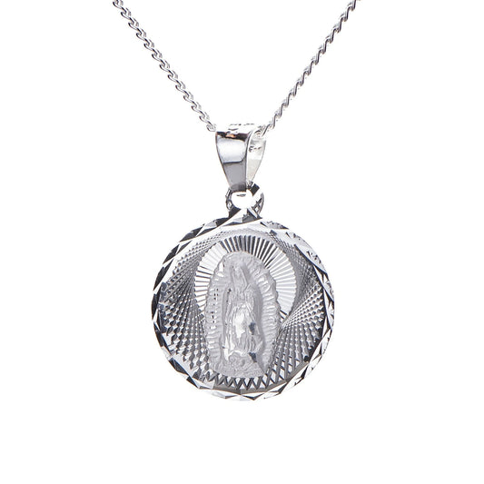 Medalla Virgen de Guadalupe con cadena - Plata esterlina 925