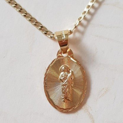 Medalla San Judas con cadena - Oro 14K laminado