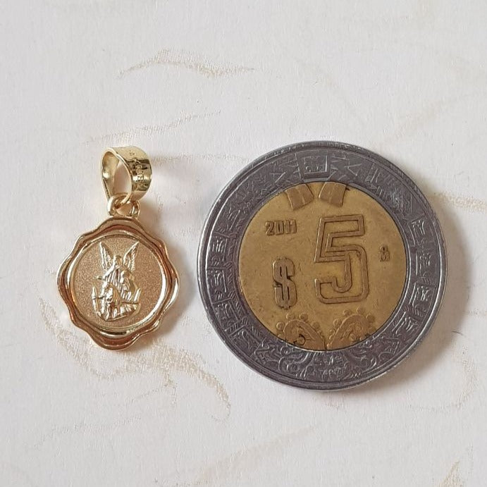 Medalla Florencia Ángel de la Guarda con cadena - Oro 14K laminado